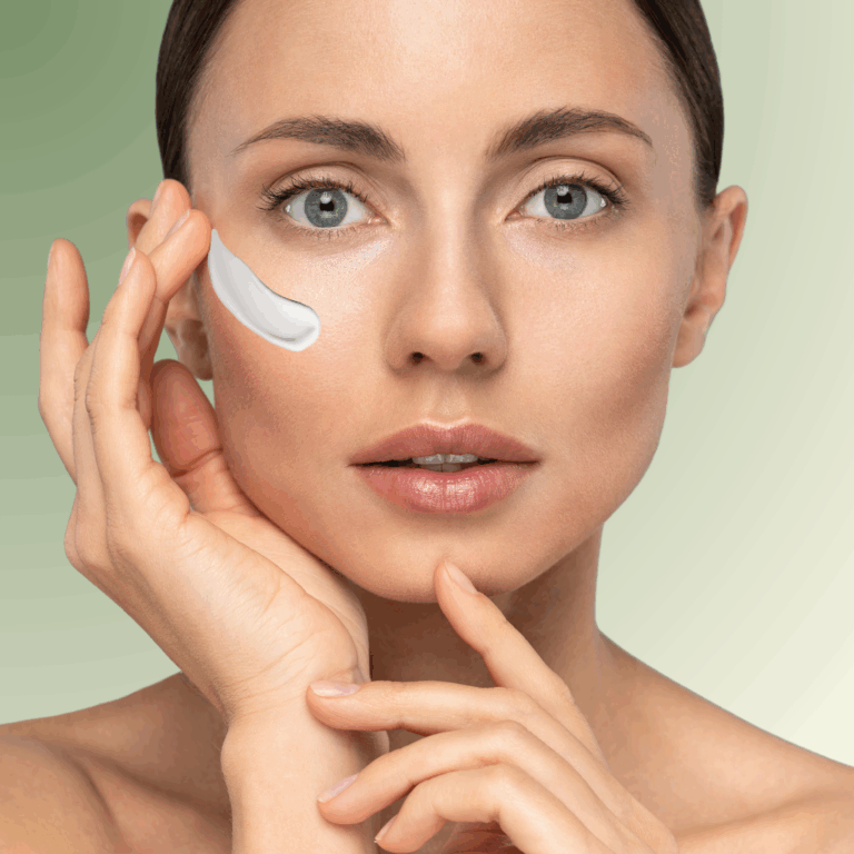 woman applying cream for sensitive skin – RootsGuard skincare for redness, irritation, and barrier repair, rosacea
