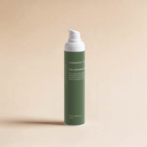 Velour Rich Cream airless pump bottle for dry skin on beige background - best moisturiser for dry skin - Roots Guard
