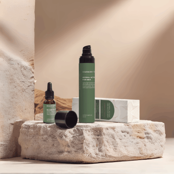 Hydra+ Active Cream for Men with Beard Oil and Hair & Body Wash – RootsGuard Harmony Touch line