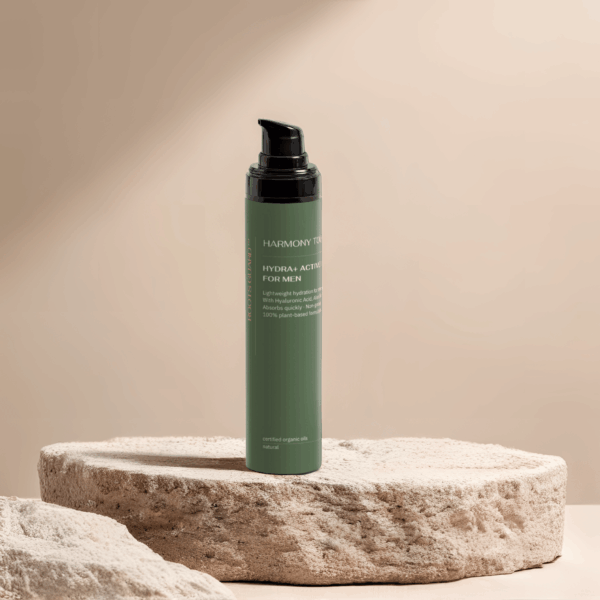 Hydra+ Men’s Moisturizer by RootsGuard on natural stone background
